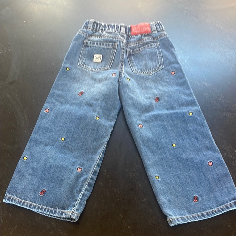 Zara girls Blue Jeans with Embroidered Accents